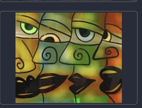 Colorful painting of 4 faces
